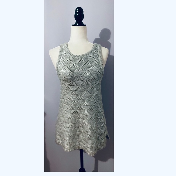 Anthropologie Moth Sana Foil Metallic Sleeveless Sweater - Picture 3 of 6